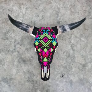 Cabeza de vaca estambre neon